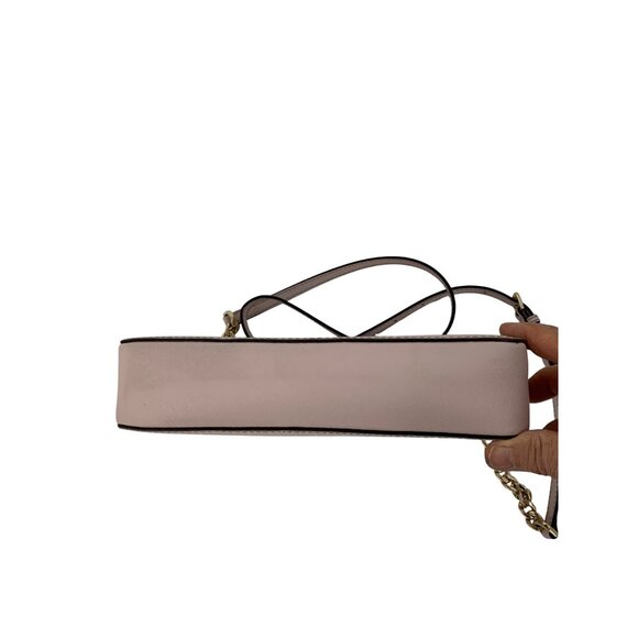 Michael Kors Jet Set Crossbody Bag Gold Chain Strap Pink Leather 7633 Barbie L - Picture 15 of 16